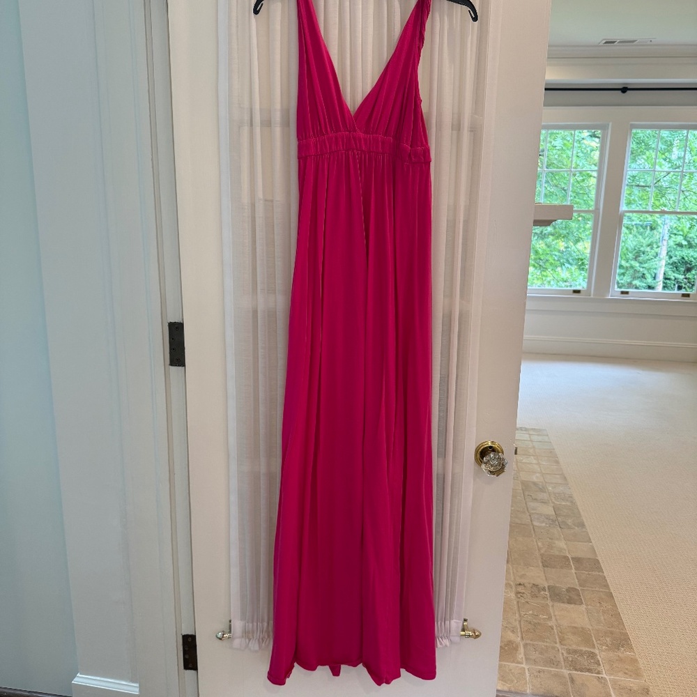 Gypsy 05 Bright Fuchsia V-Neck Maxi Dress